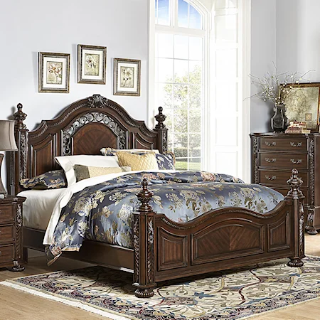 Traditional King Bed with Extravagant Details